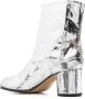 Maison Margiela Zilver-tone Leren Blokhak Laarzen Gray Dames - Thumbnail 2