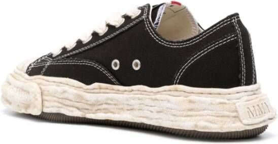 Maison Margiela Zwarte Canvas Sneakers met Dikke Zool Black Heren