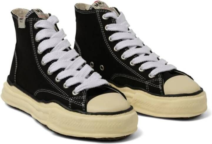 Maison Margiela Zwarte Canvas Sneakers met Flatform Zool Black Heren