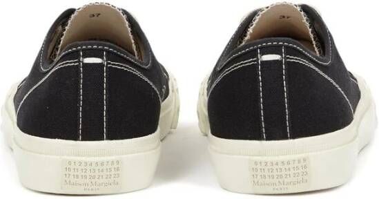 Maison Margiela Zwarte Canvas Tabi Sneakers Contraststiksels Black Dames