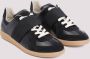 Maison Margiela Zwarte elastische band leren sneakers Black Heren - Thumbnail 3