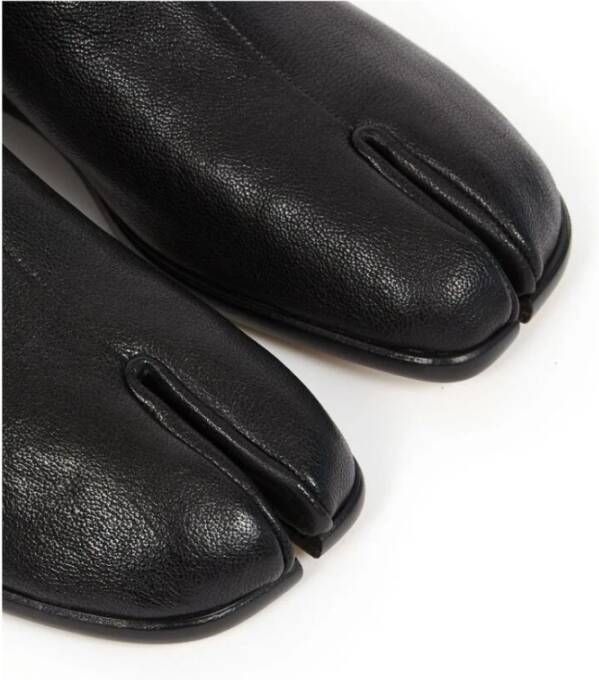 Maison Margiela Zwarte leren instap Tabi teen schoenen Black Heren