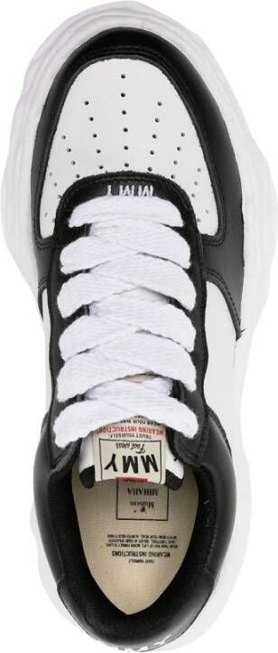 Maison Margiela Zwarte Leren Sneakers met Logo Black Heren