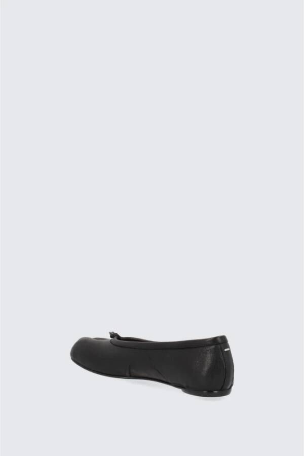 Maison Margiela Zwarte Leren Tabi Dancer Platte Schoenen Black Dames