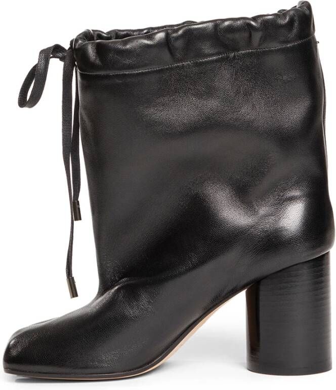 Maison Margiela Zwarte Leren Tabi Enkellaarzen Black Dames