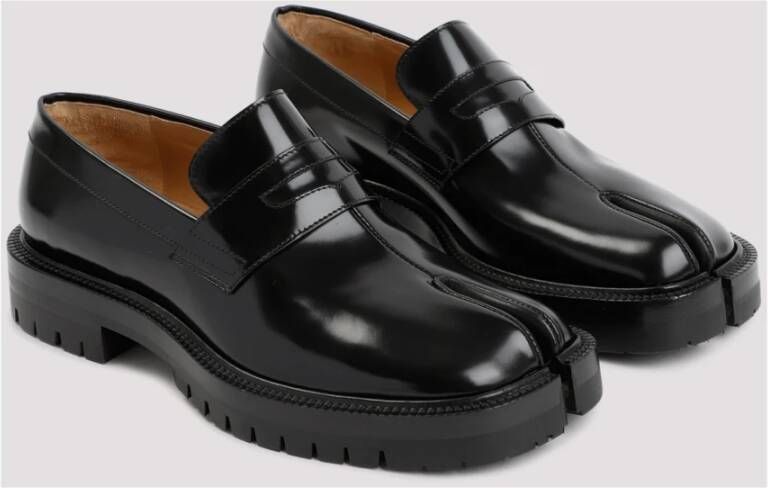 Maison Margiela Zwarte Leren Tabi Loafer Schoenen Black Heren