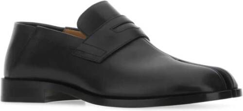 Maison Margiela Zwarte leren Tabi loafers Black Heren