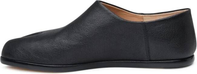 Maison Margiela Zwarte leren Tabi mocassin Black Heren