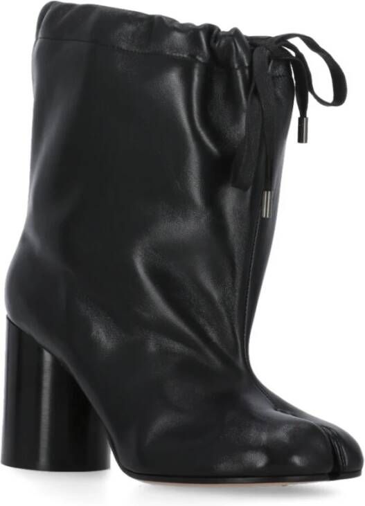 Maison Margiela Zwarte Leren Tabi Teen Laarzen Black Dames