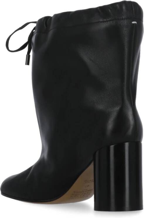 Maison Margiela Zwarte Leren Tabi Teen Laarzen Black Dames