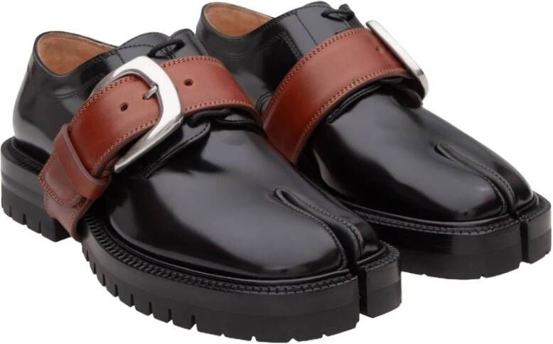 Maison Margiela Zwarte Loafer Schoenen met Afneembare Band Black Dames