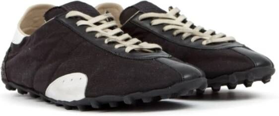 Maison Margiela Zwarte Panel Sneakers met Contrasterende Hiel Black Heren