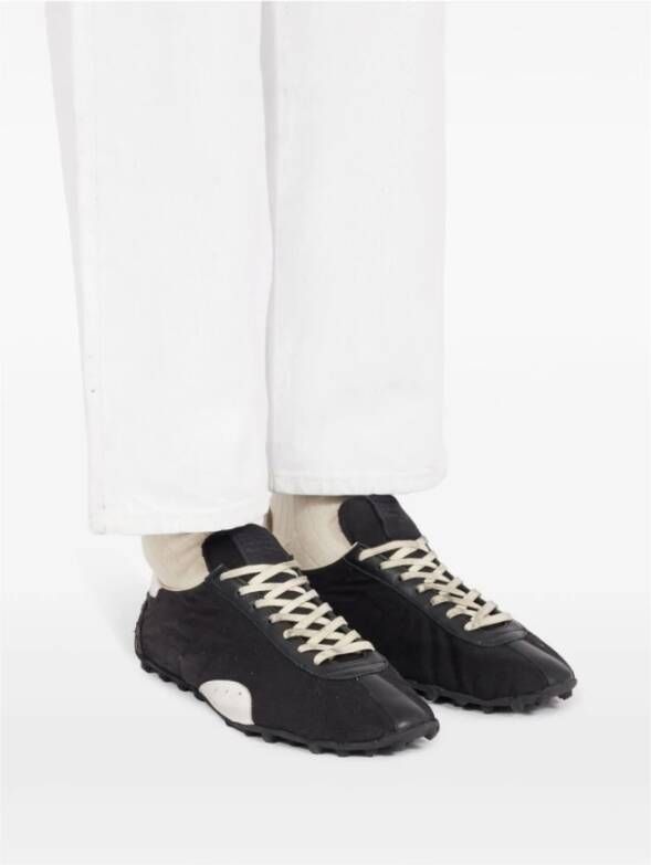 Maison Margiela Zwarte Panel Sneakers met Contrasterende Hiel Black Heren