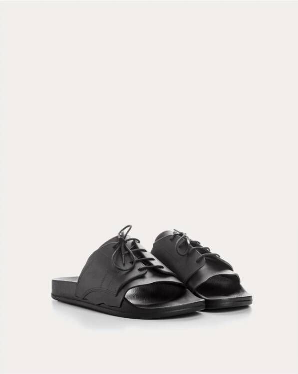 Maison Margiela Zwarte Rubberen Slippers met Veters Black Dames