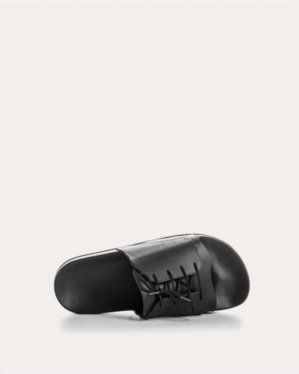 Maison Margiela Zwarte Rubberen Slippers met Veters Black Dames