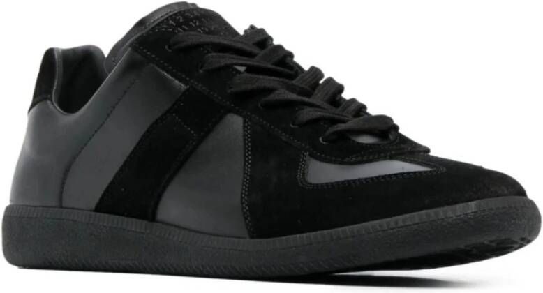 Maison Margiela Zwarte Sneakers Replica Leer Suède Black Heren