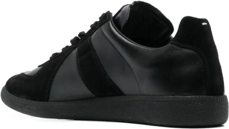 Maison Margiela Zwarte Sneakers Replica Leer Suède Black Heren