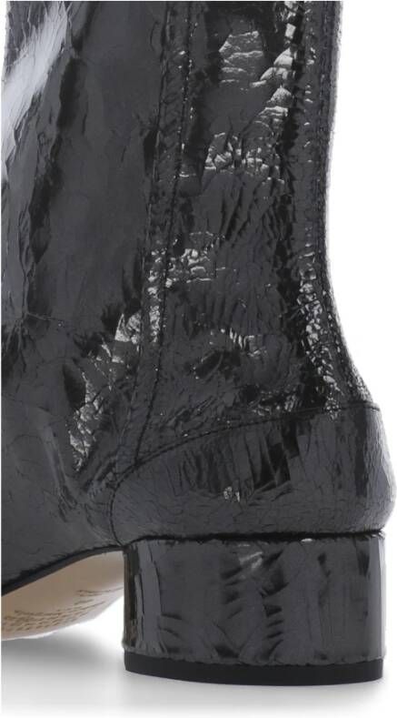 Maison Margiela Zwarte Spiegel Leren Tabi Laarzen Black Dames