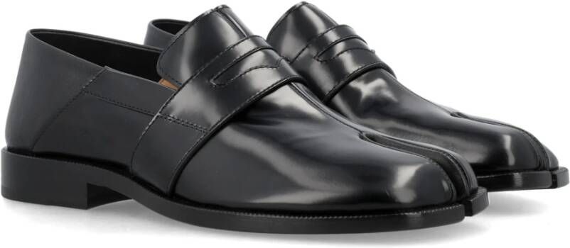 Maison Margiela Zwarte Tabi Loafers Premium Kalfsleer Black Dames