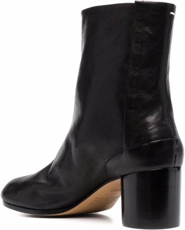 Maison Margiela Zwarte Tabi Teen Haaksluiting Hak Black Dames