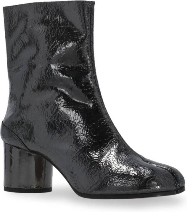 Maison Margiela Zwarte Tabi Teen Leren Laarzen Black Dames