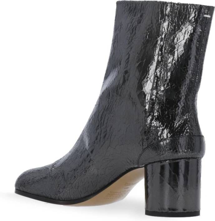 Maison Margiela Zwarte Tabi Teen Leren Laarzen Black Dames