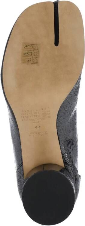 Maison Margiela Zwarte Tabi Teen Leren Laarzen Black Dames