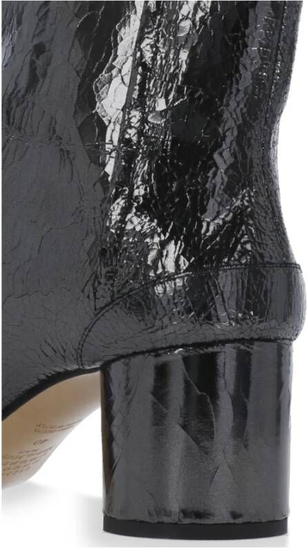 Maison Margiela Zwarte Tabi Teen Leren Laarzen Black Dames