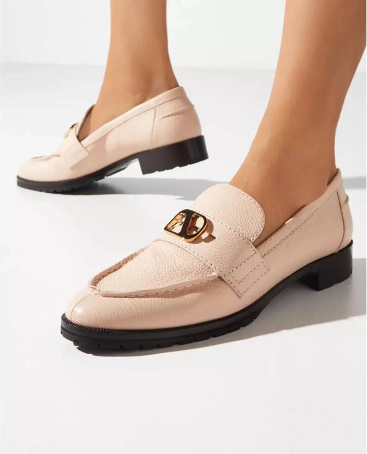 Maison Skorpios Roze Brooklyn loafers met gouden detail Pink Dames