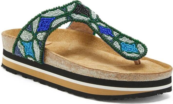 Maliparmi Flat Sandals Blue Dames