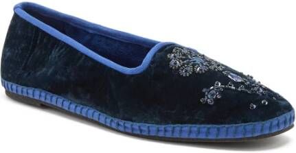 Maliparmi Velvet Ballerina Schoenen Blue Dames