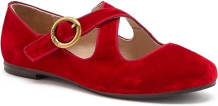 Maliparmi Velvet Ballerina Schoenen Red Dames