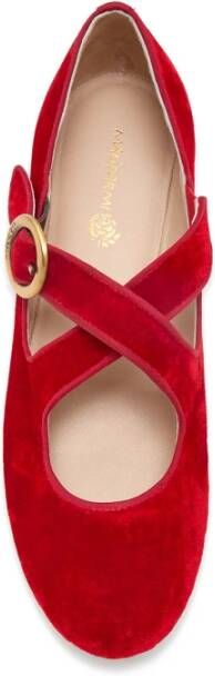 Maliparmi Velvet Ballerina Schoenen Red Dames