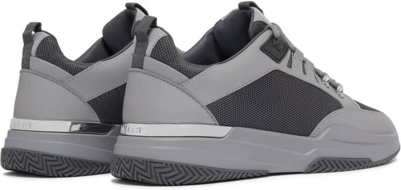 Mallet London Grijze Mesh Leren Sneakers Gray Heren