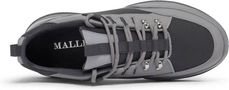 Mallet London Grijze Mesh Leren Sneakers Gray Heren