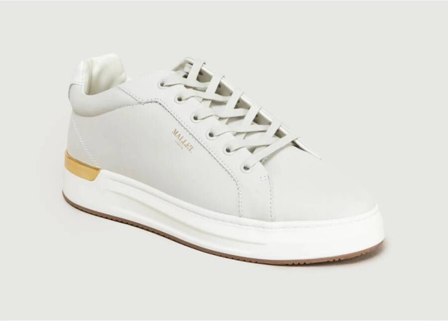 Mallet Footwear Off-White Suede Lage Sneakers White Heren