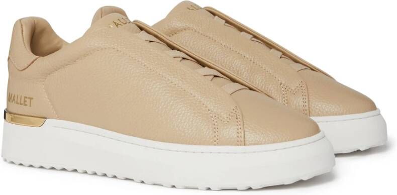 Mallet London Beige Tumbled Tan Elastische Sneakers Beige Heren