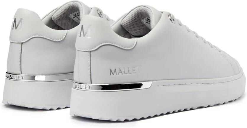 Mallet London Grijs Zilver Leren Sneakers Stijlvol Modern Gray Heren