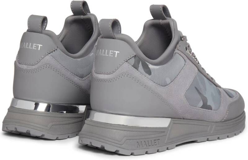 Mallet London Grijze Camo Lichtgewicht Triple Sneaker Gray Heren