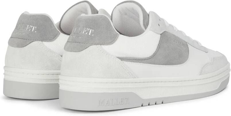 Mallet London Grijze Cupsole Sneaker met Witte Accenten Gray Heren