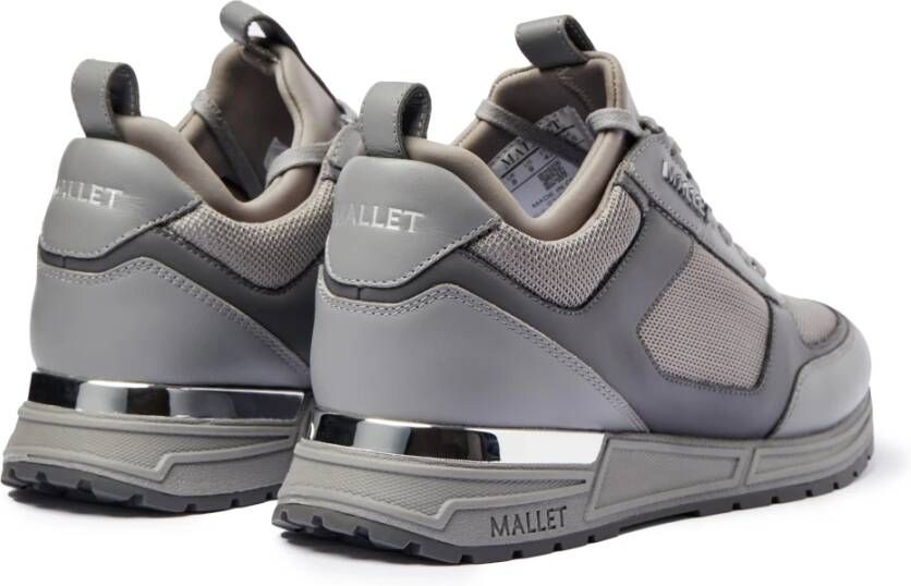 Mallet London Grijze Mesh Sneakers met Premium Materialen Gray Heren