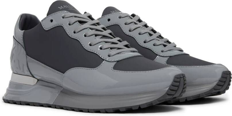 Mallet London Grijze Patentleren Sneakers Gray Heren