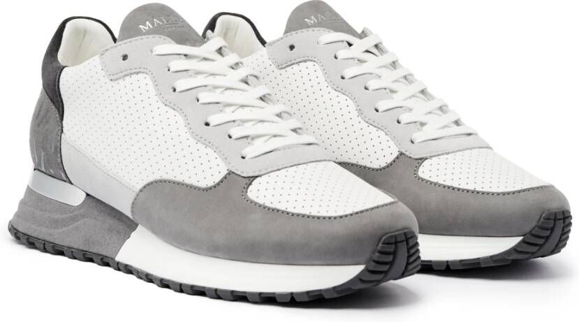 Mallet London Grijs Zilver Perf Trainers Moderne Stijl Gray Heren