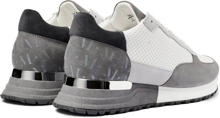 Mallet London Grijs Zilver Perf Trainers Moderne Stijl Gray Heren