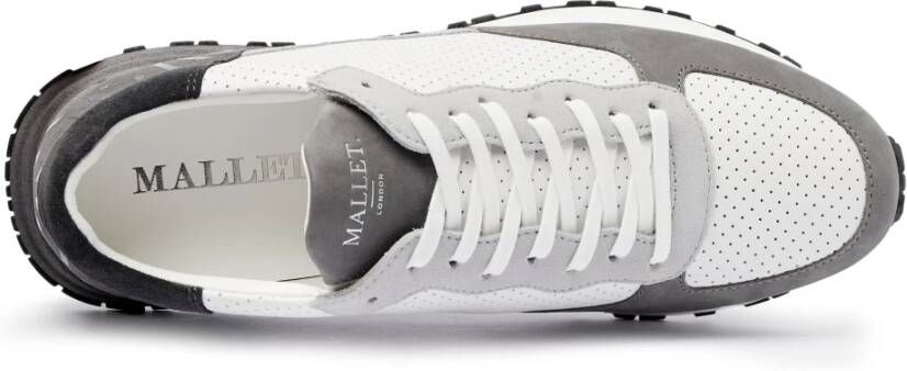 Mallet London Grijs Zilver Perf Trainers Moderne Stijl Gray Heren