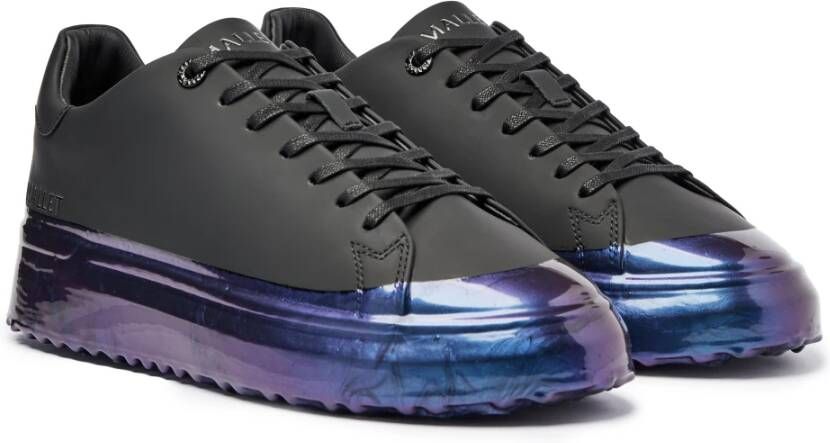 Mallet London Iridescent Zwart Leren Sneakers Black Heren