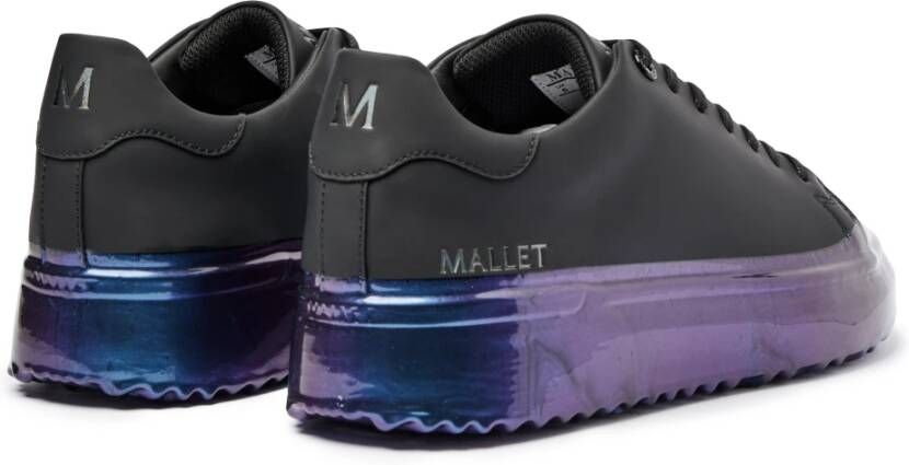 Mallet London Iridescent Zwart Leren Sneakers Black Heren