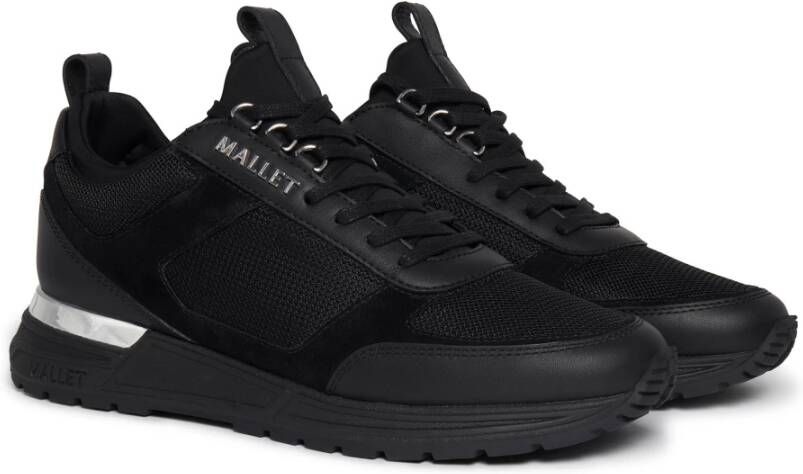 Mallet London Lite Triple Zwart Zilver Sneakers Black Heren