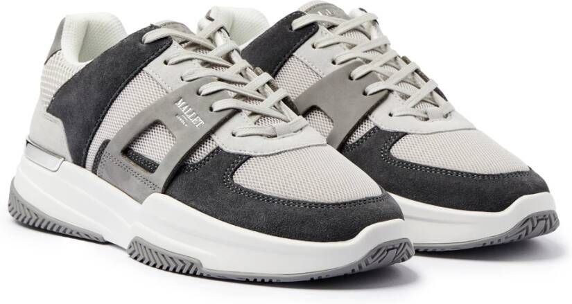 Mallet London Luxe Lichtgrijze Mesh Trainer Gray Heren