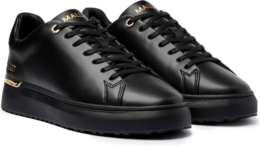 Mallet London Luxe Zwart Goud Leren Sneakers Black Heren